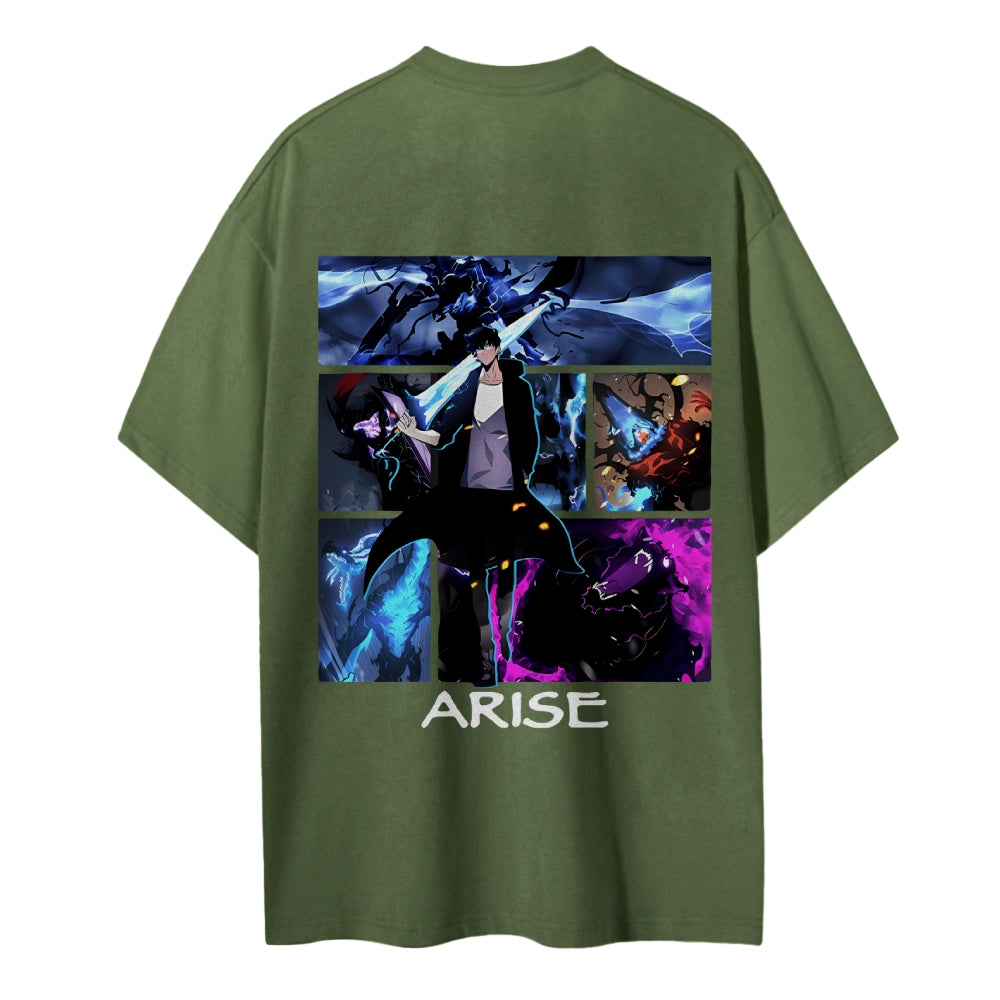 SOLOLEVELING Cotton Unisex Round Neck Anime T-Shirt