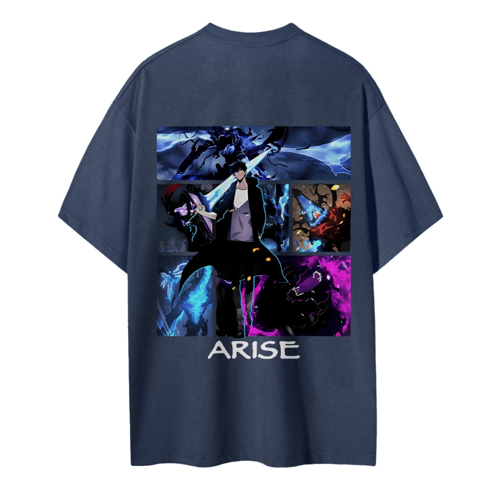 SOLOLEVELING Cotton Unisex Round Neck Anime T-Shirt