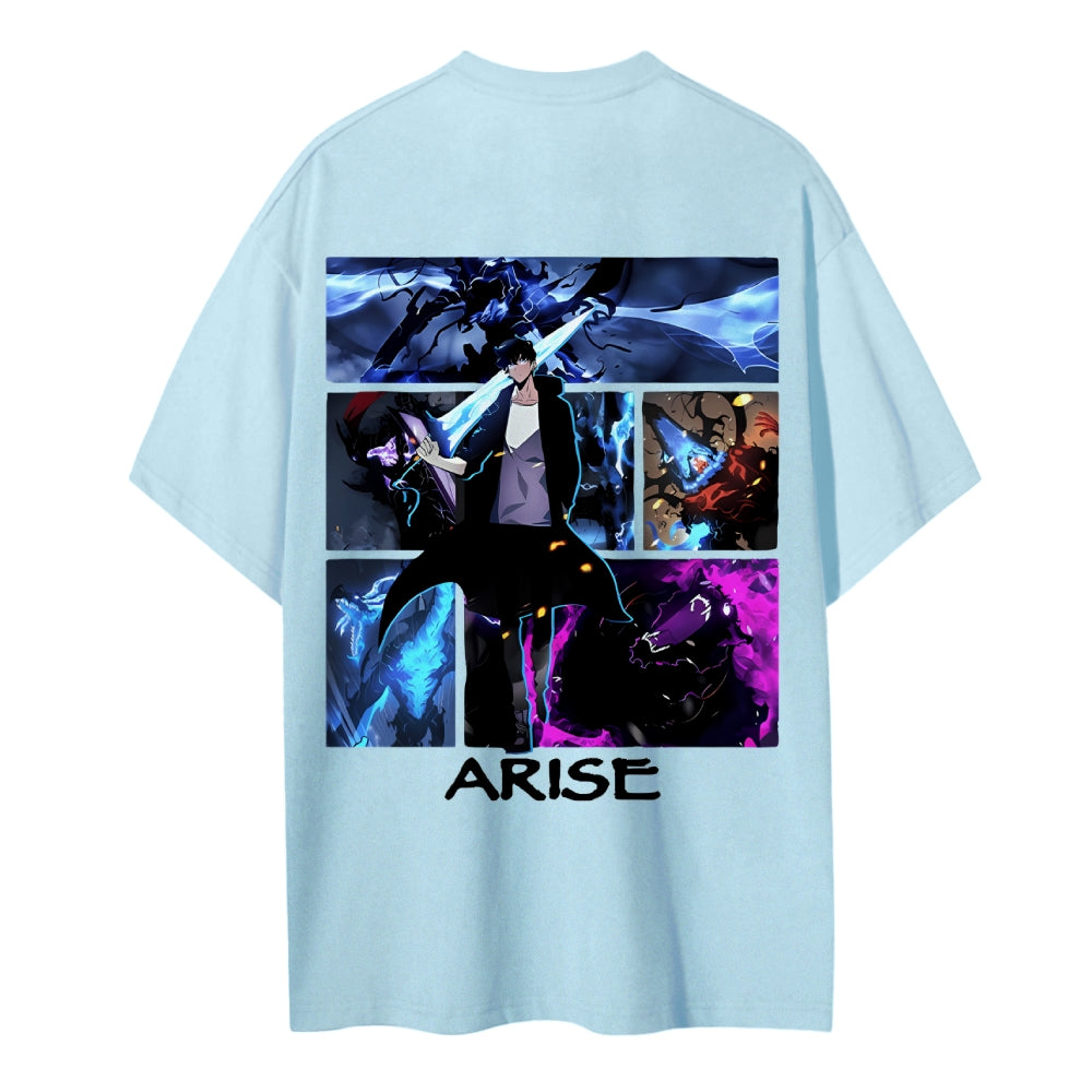 SOLOLEVELING Cotton Unisex Round Neck Anime T-Shirt
