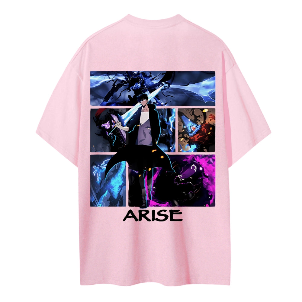 SOLOLEVELING Cotton Unisex Round Neck Anime T-Shirt