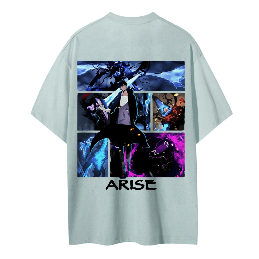 SOLOLEVELING Cotton Unisex Round Neck Anime T-Shirt