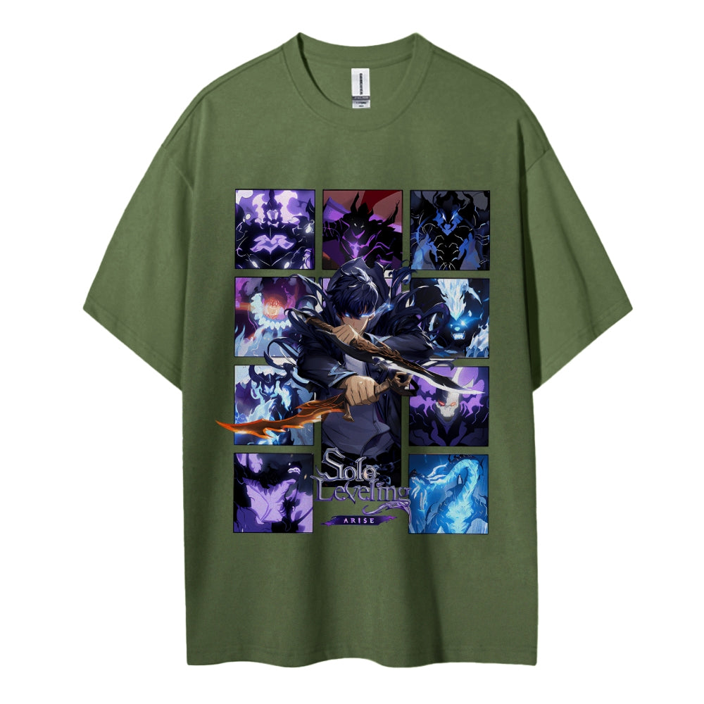 SOLOLEVELING Cotton Unisex Round Neck Anime T-Shirt