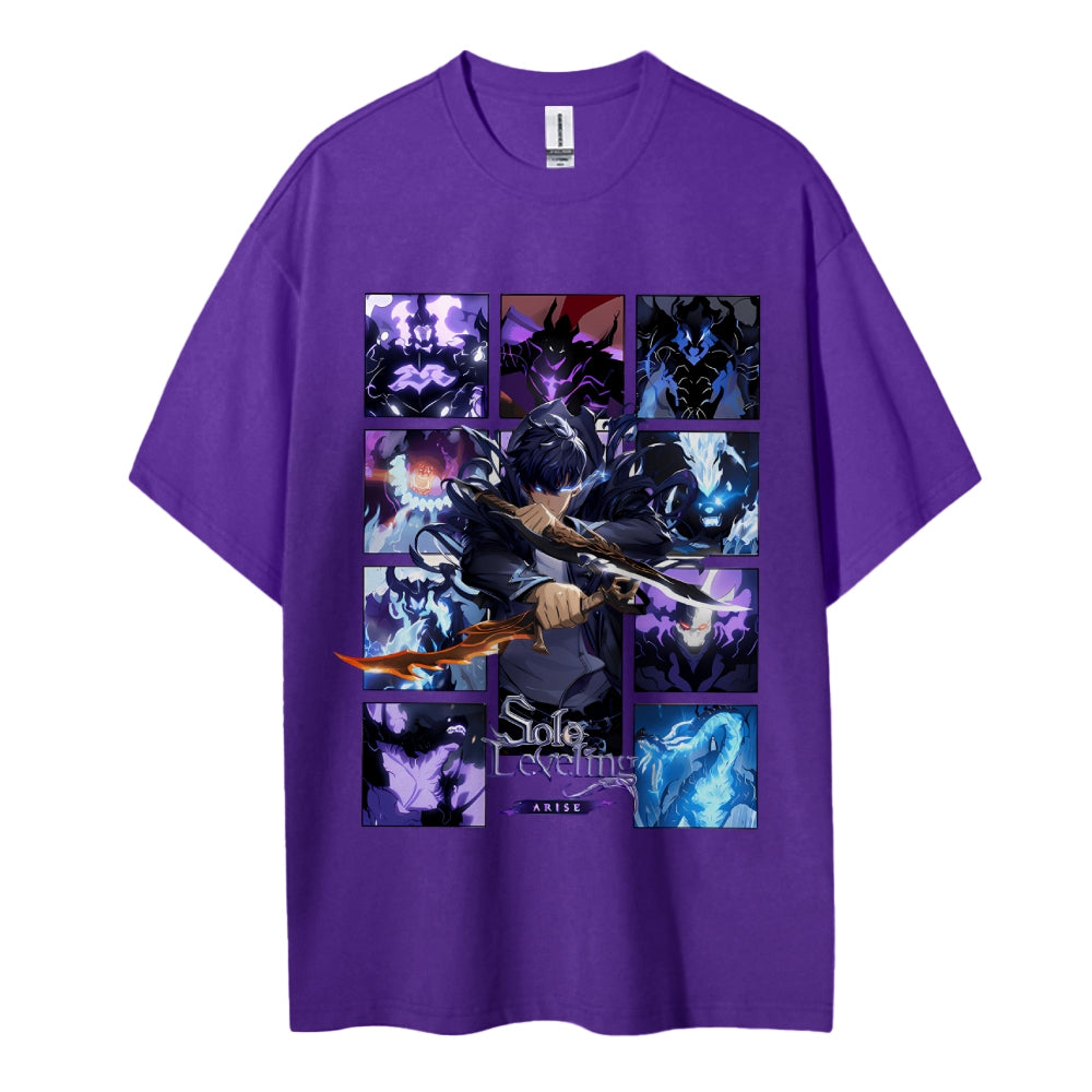 SOLOLEVELING Cotton Unisex Round Neck Anime T-Shirt