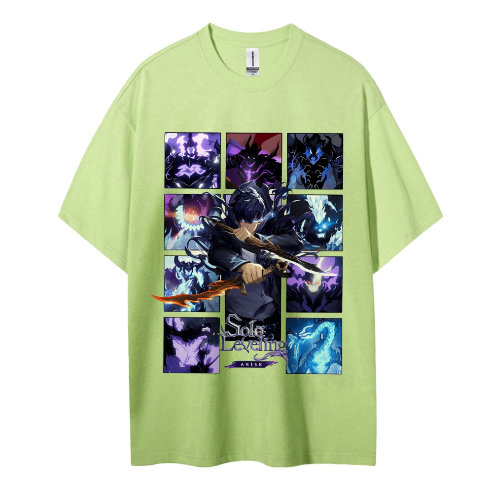 SOLOLEVELING Cotton Unisex Round Neck Anime T-Shirt