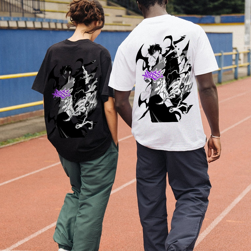 SOLOLEVELING Cotton Unisex Round Neck Anime T-Shirt