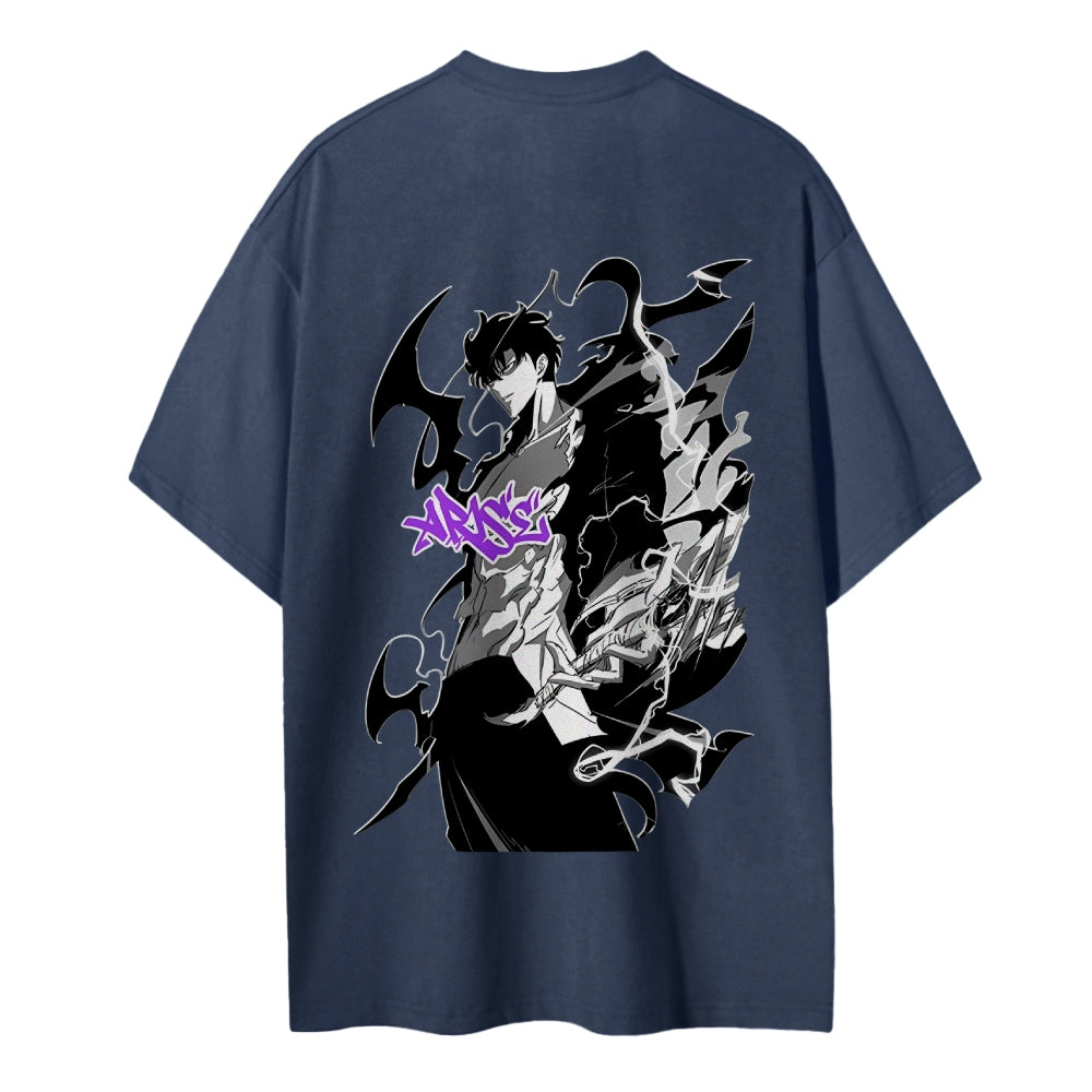 SOLOLEVELING Cotton Unisex Round Neck Anime T-Shirt
