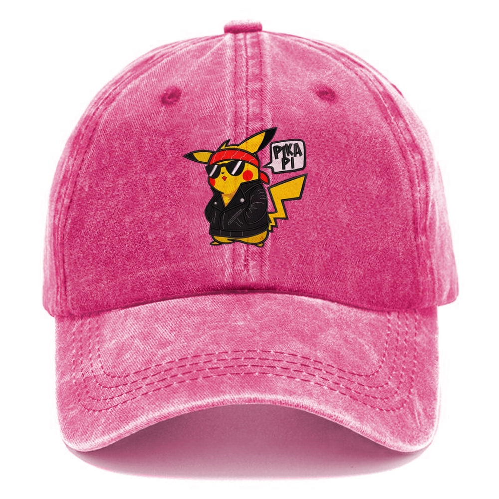 Unisex Vintage Casual Washed Embroidery Cap Pokémon