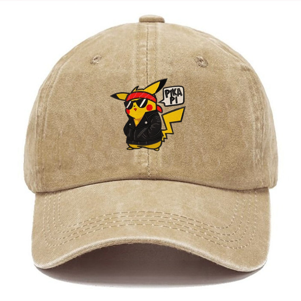 Unisex Vintage Casual Washed Embroidery Cap Pokémon