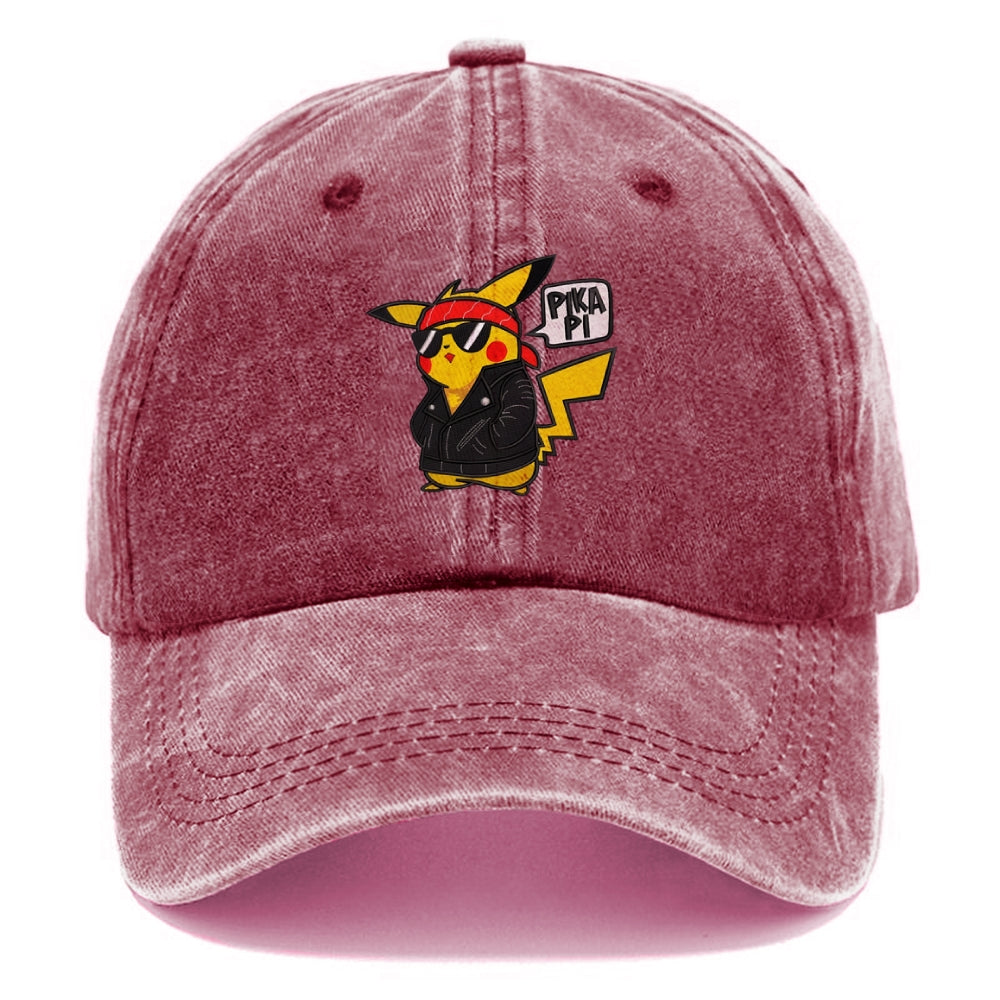 Unisex Vintage Casual Washed Embroidery Cap Pokémon