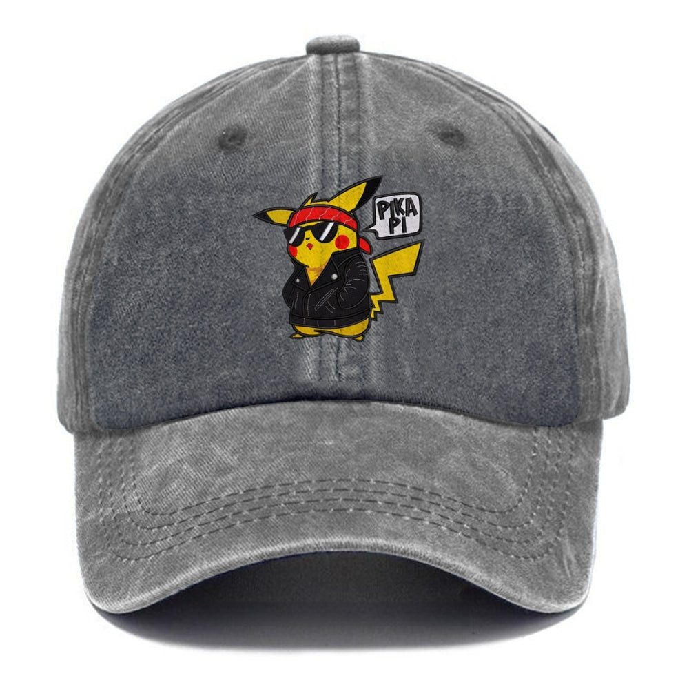 Unisex Vintage Casual Washed Embroidery Cap Pokémon