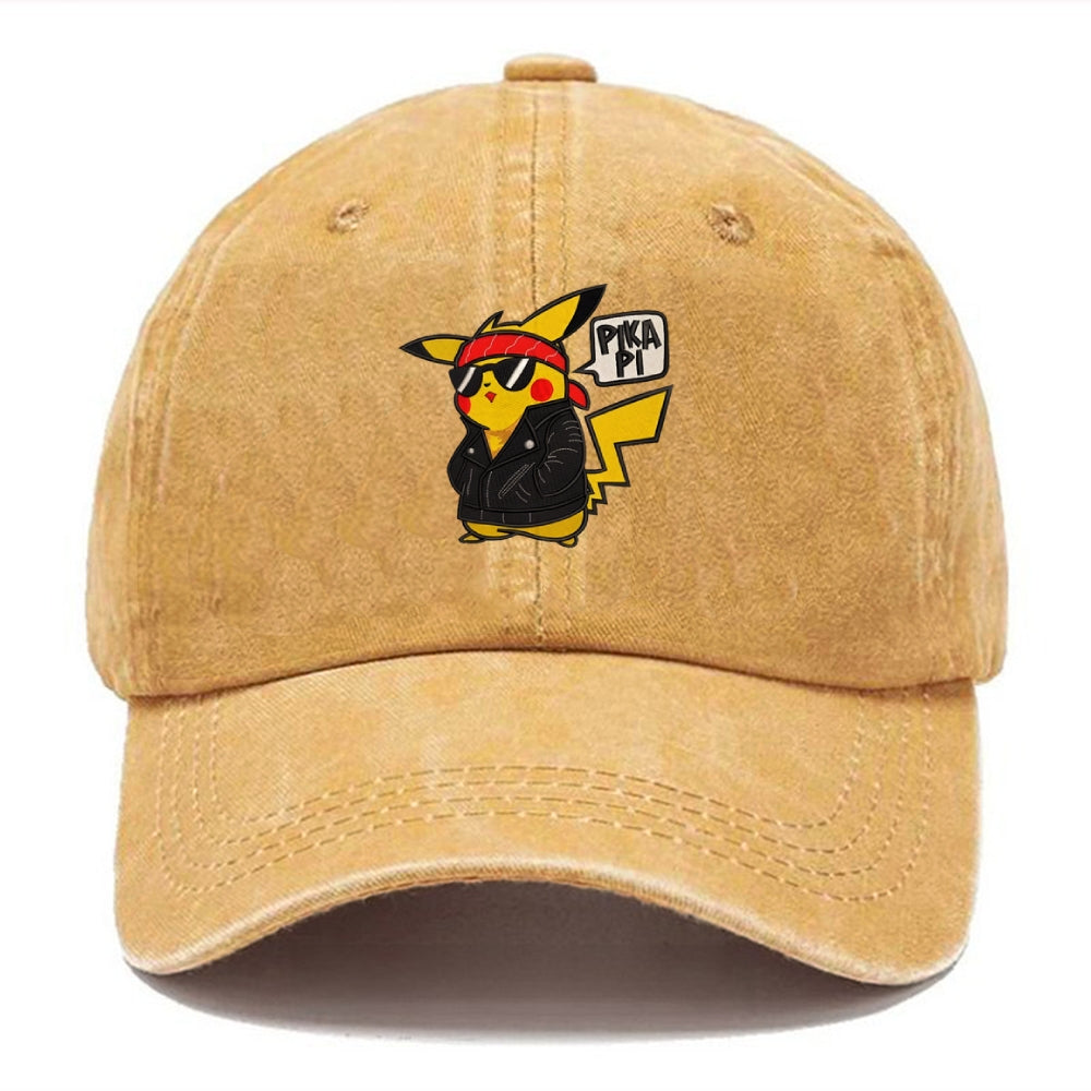 Unisex Vintage Casual Washed Embroidery Cap Pokémon