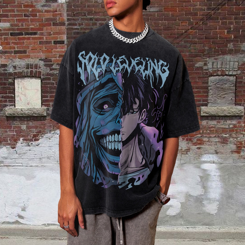 Unisex Vintage Washed T-Shirt Solo Leveling