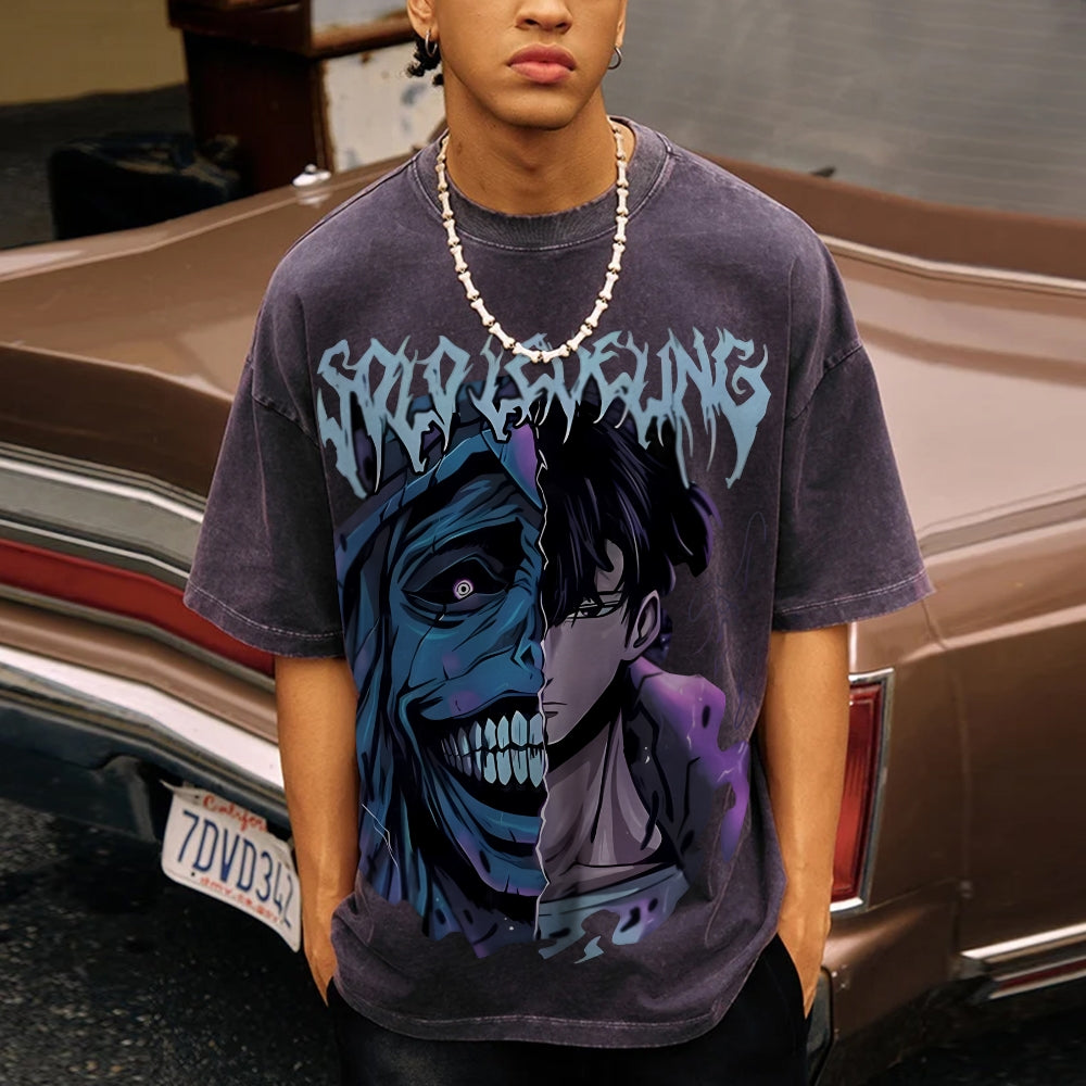 Unisex Vintage Washed T-Shirt Solo Leveling