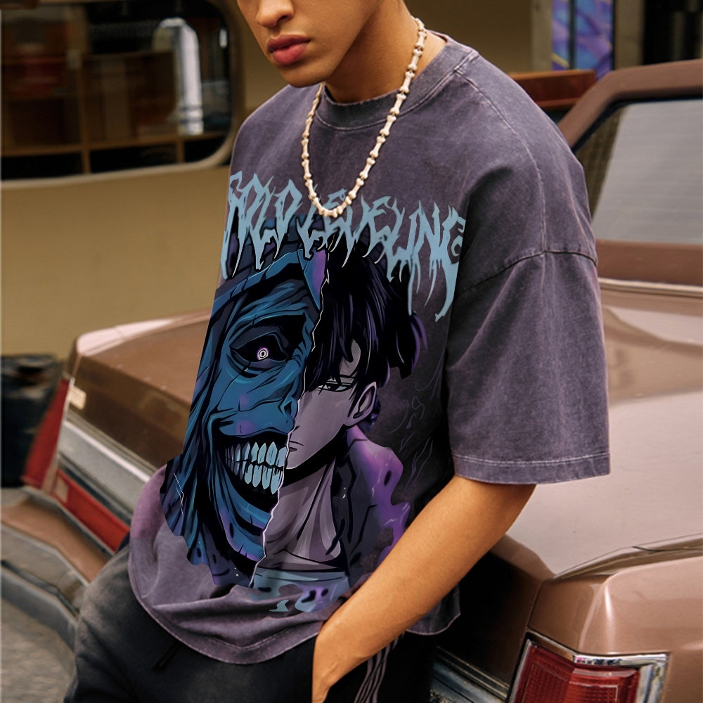 Unisex Vintage Washed T-Shirt Solo Leveling