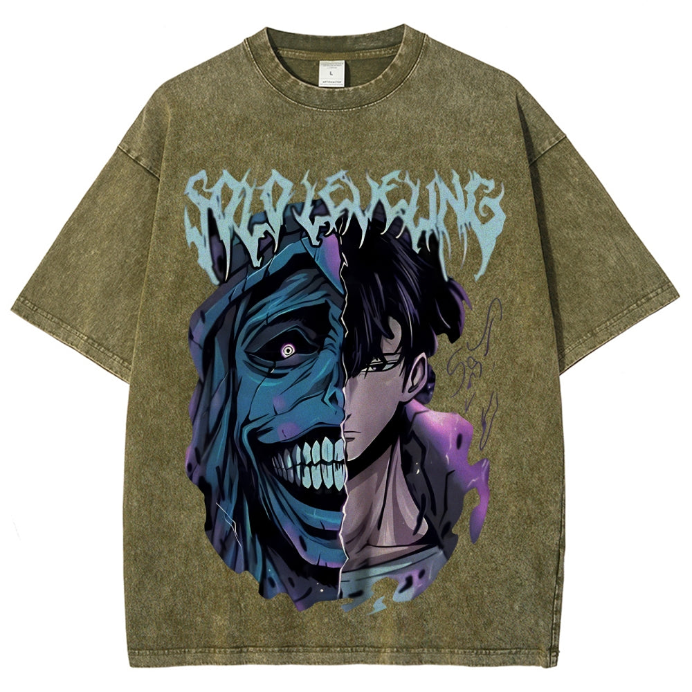 Unisex Vintage Washed T-Shirt Solo Leveling