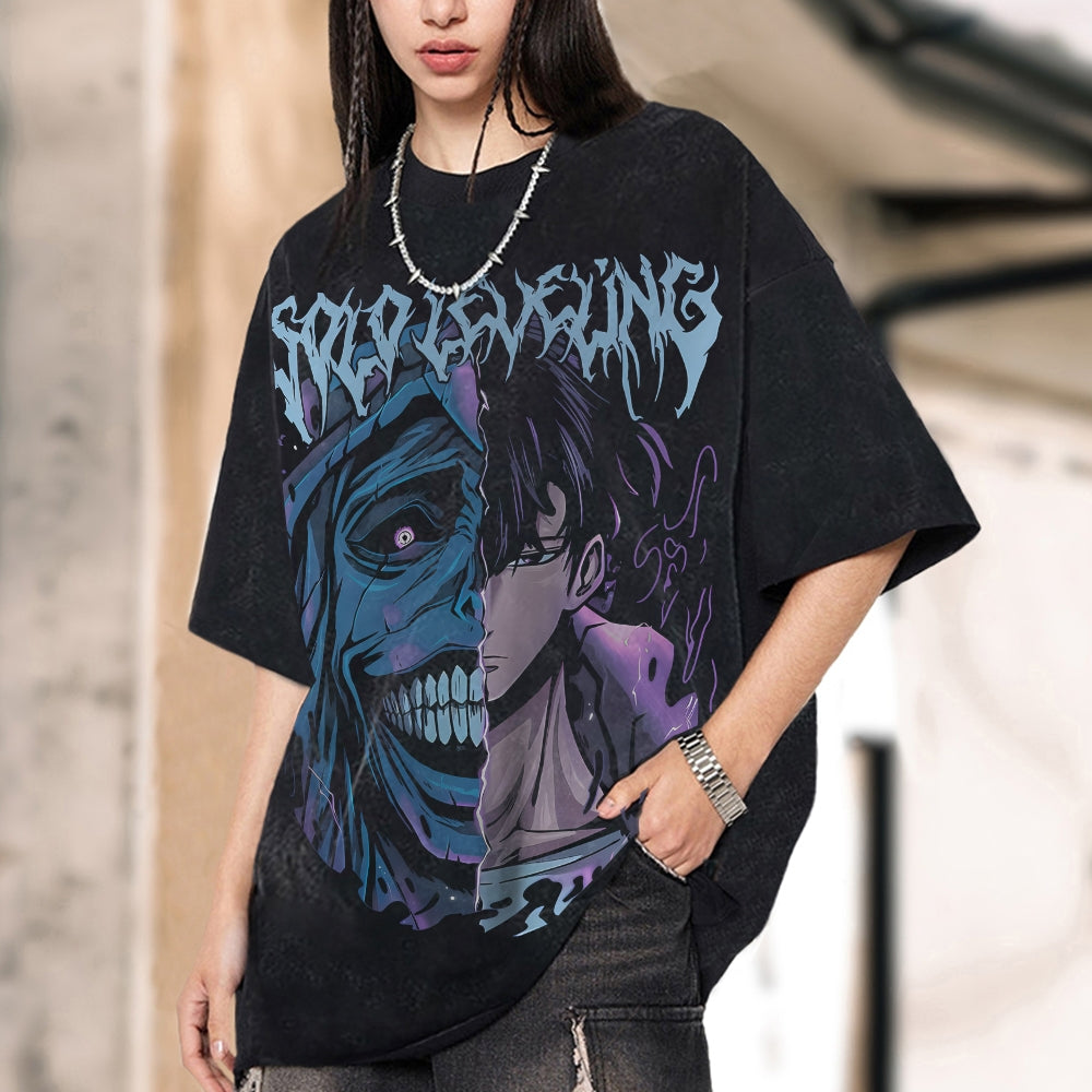 Unisex Vintage Washed T-Shirt Solo Leveling