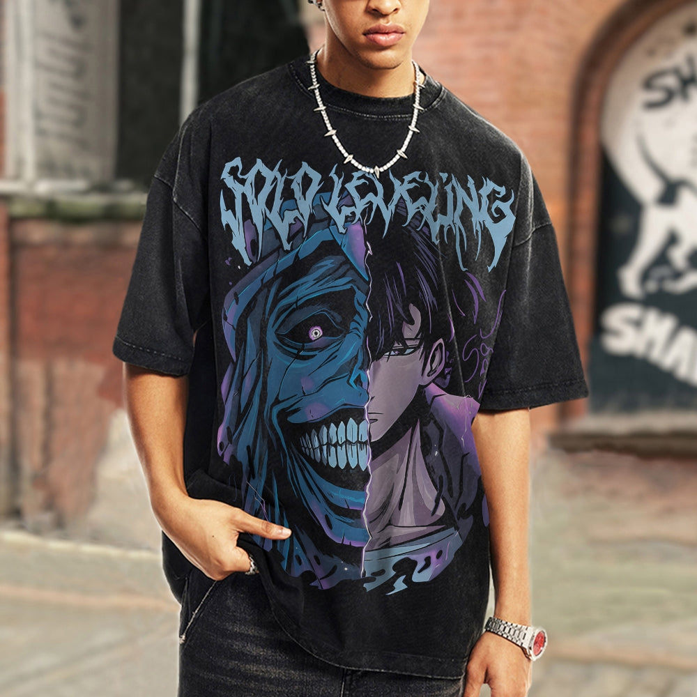 Unisex Vintage Washed T-Shirt Solo Leveling