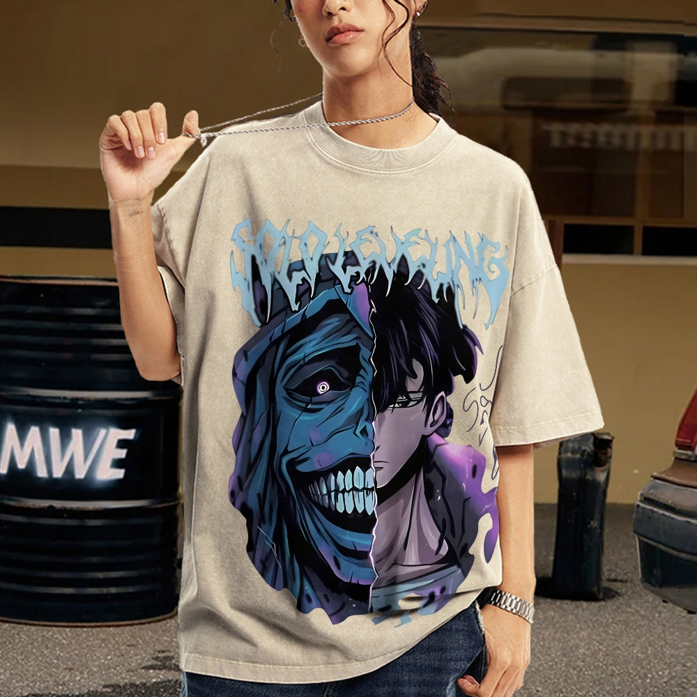 Unisex Vintage Washed T-Shirt Solo Leveling