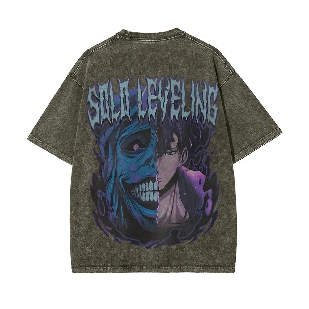 Vintage Oversized T-Shirt Solo Leveling