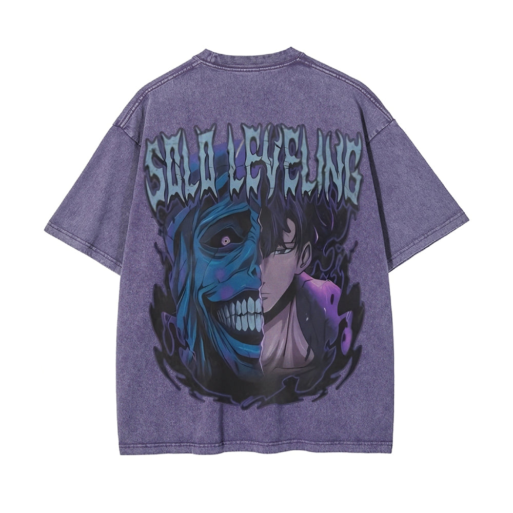 Vintage Oversized T-Shirt Solo Leveling