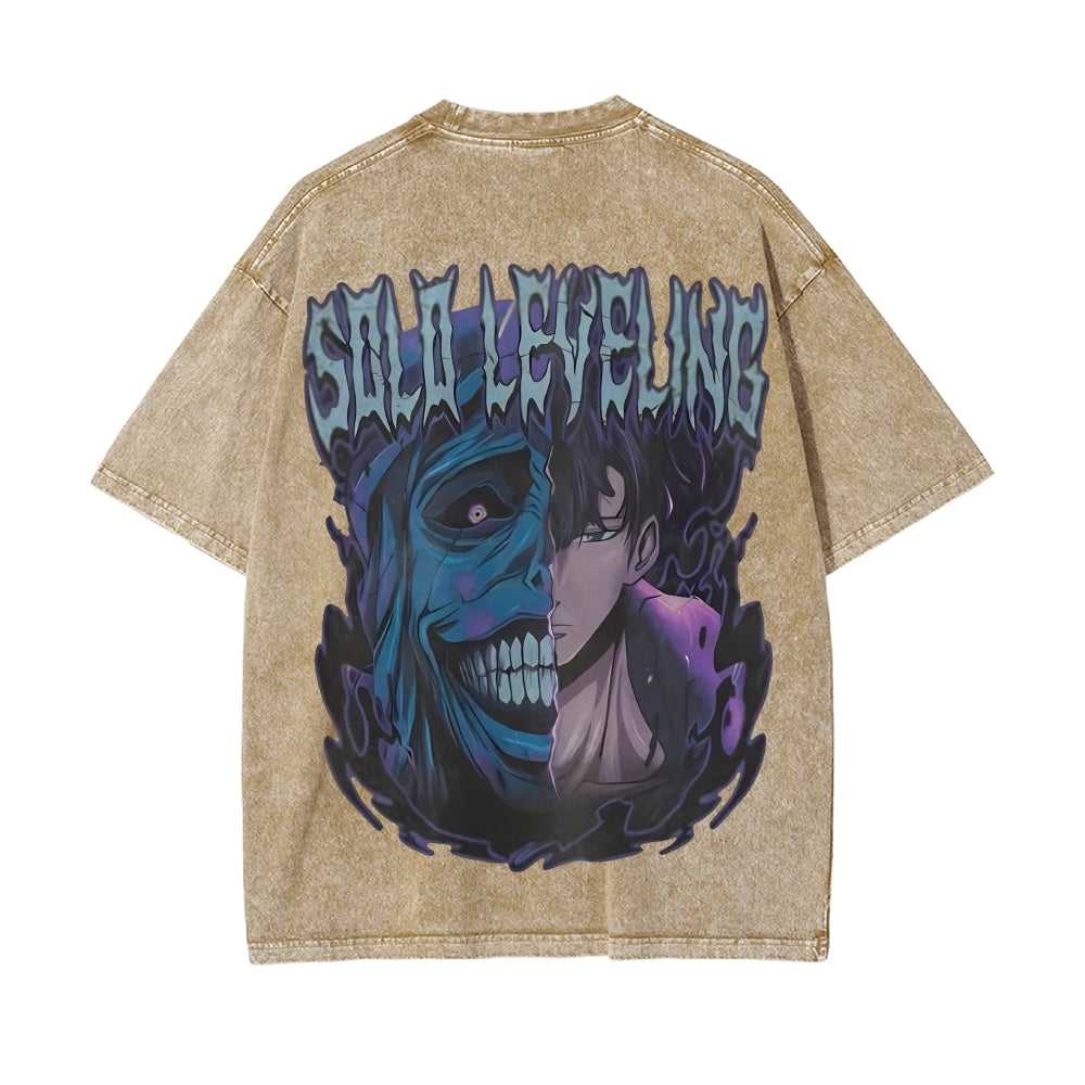 Vintage Oversized T-Shirt Solo Leveling