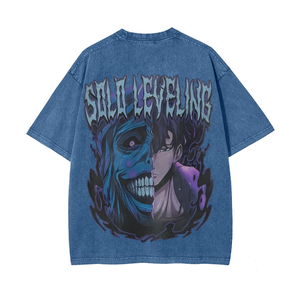 Vintage Oversized T-Shirt Solo Leveling