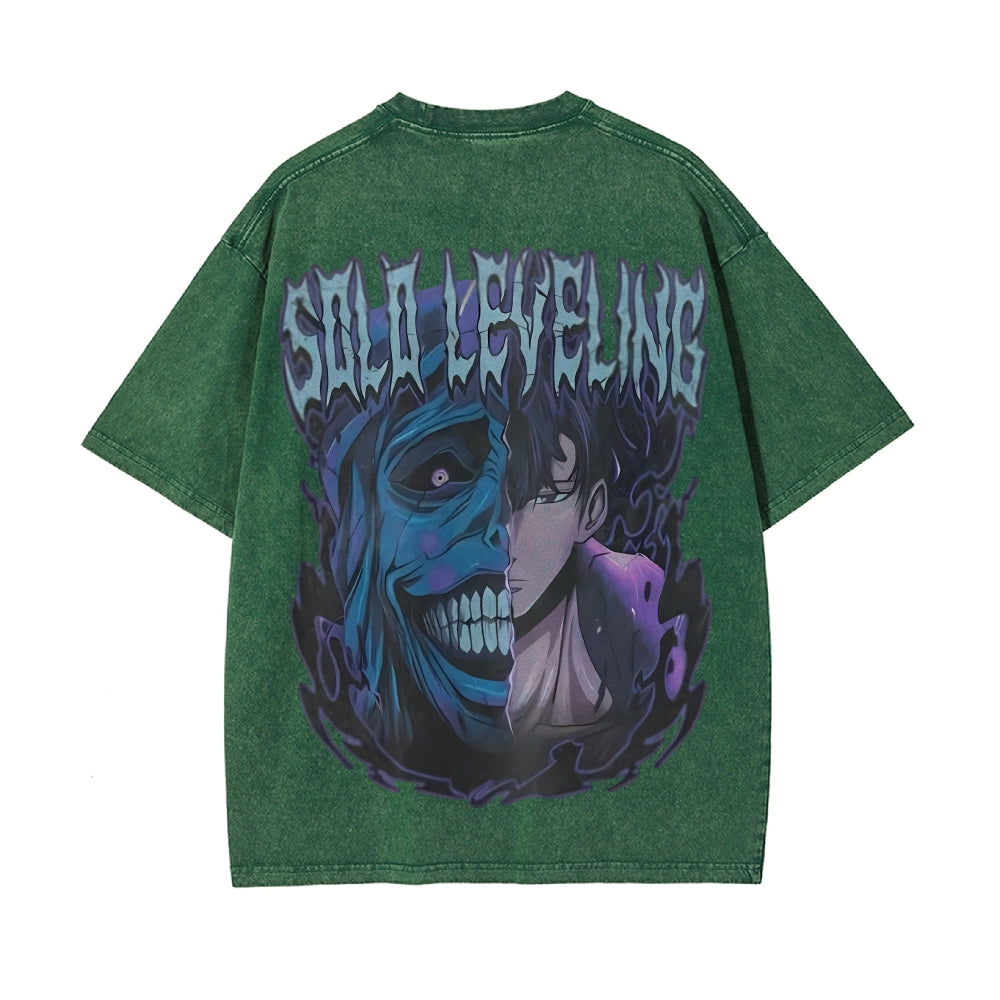 Vintage Oversized T-Shirt Solo Leveling