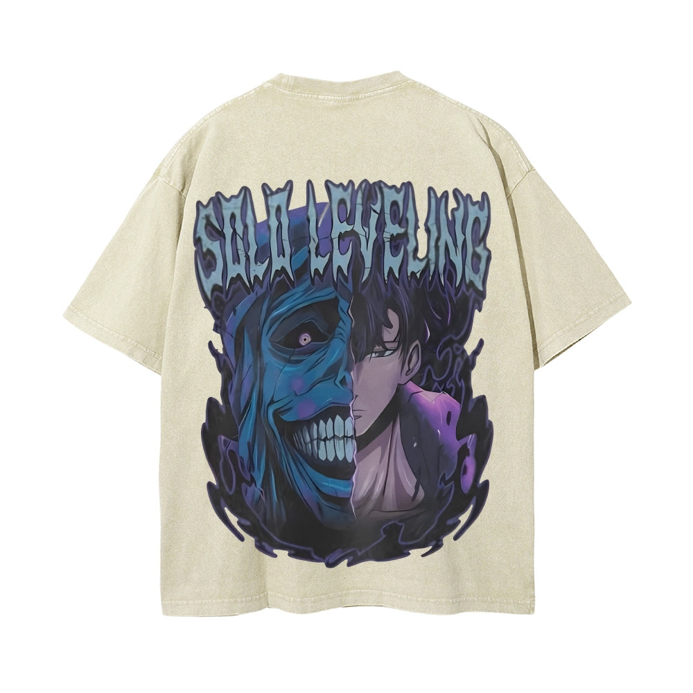 Vintage Oversized T-Shirt Solo Leveling