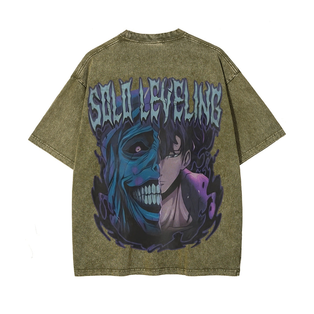 Vintage Oversized T-Shirt Solo Leveling