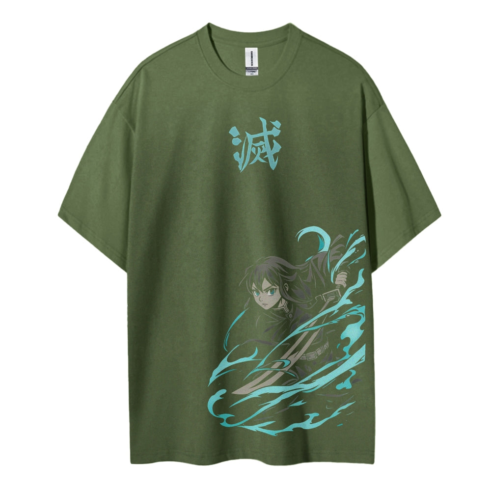 Demon Slayer: Kimetsu no Yaiba Cotton Unisex Crew Neck Anime T-Shirt