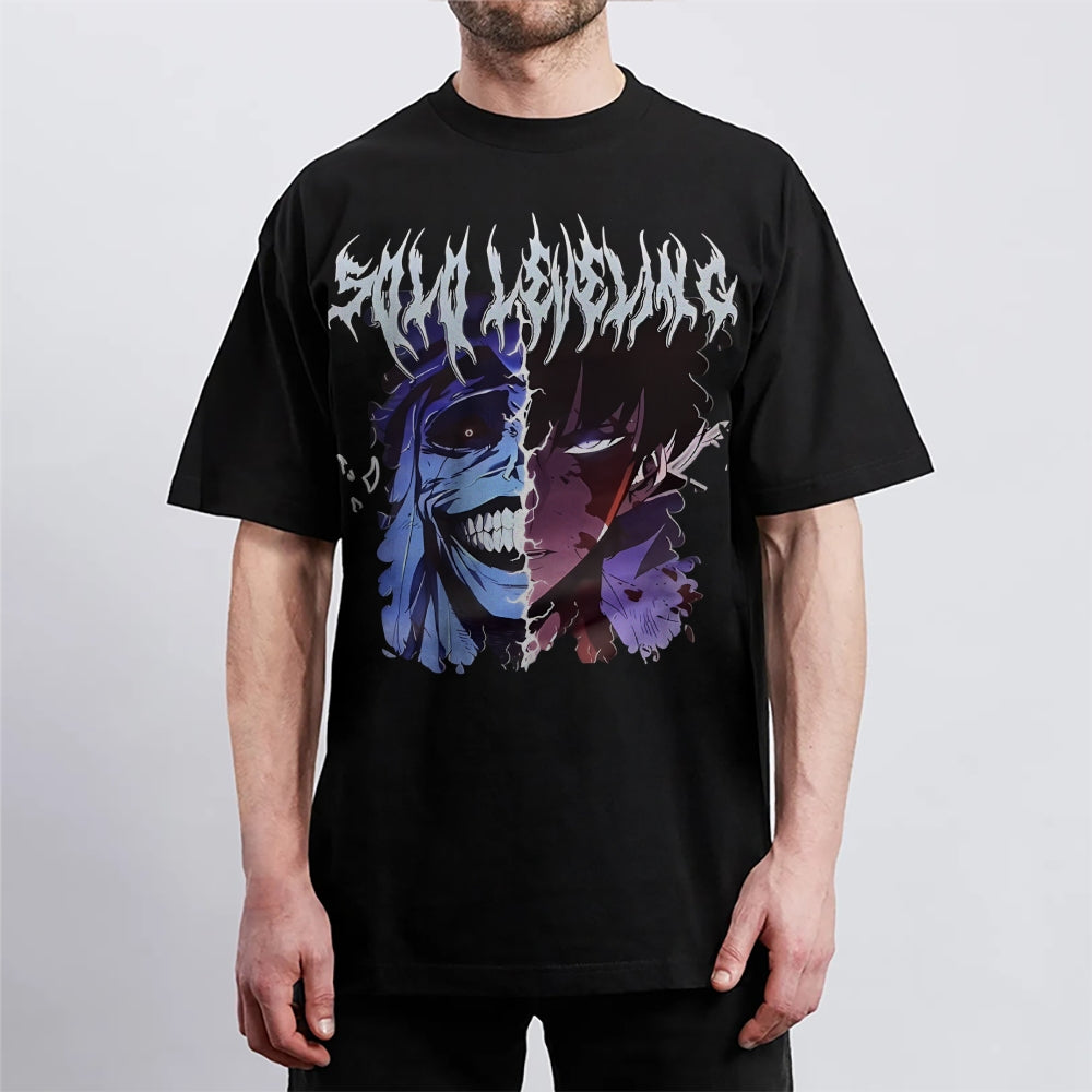 Sololeveling Cotton Unisex Crew Neck Anime T-Shirt