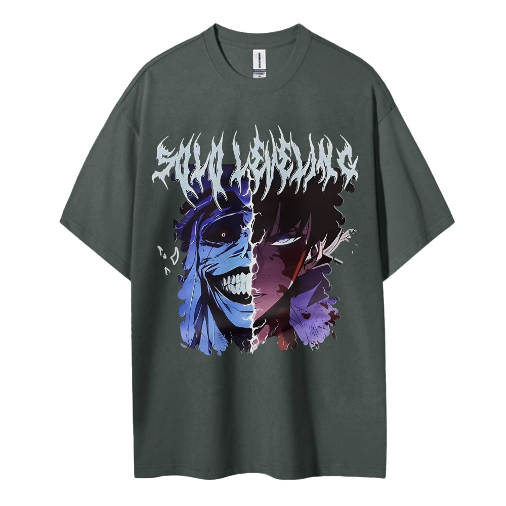 Sololeveling Cotton Unisex Crew Neck Anime T-Shirt