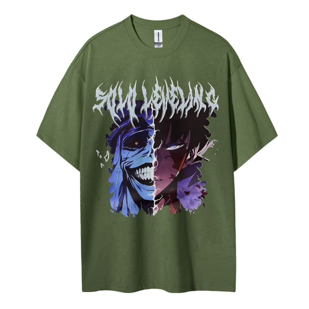 Sololeveling Cotton Unisex Crew Neck Anime T-Shirt