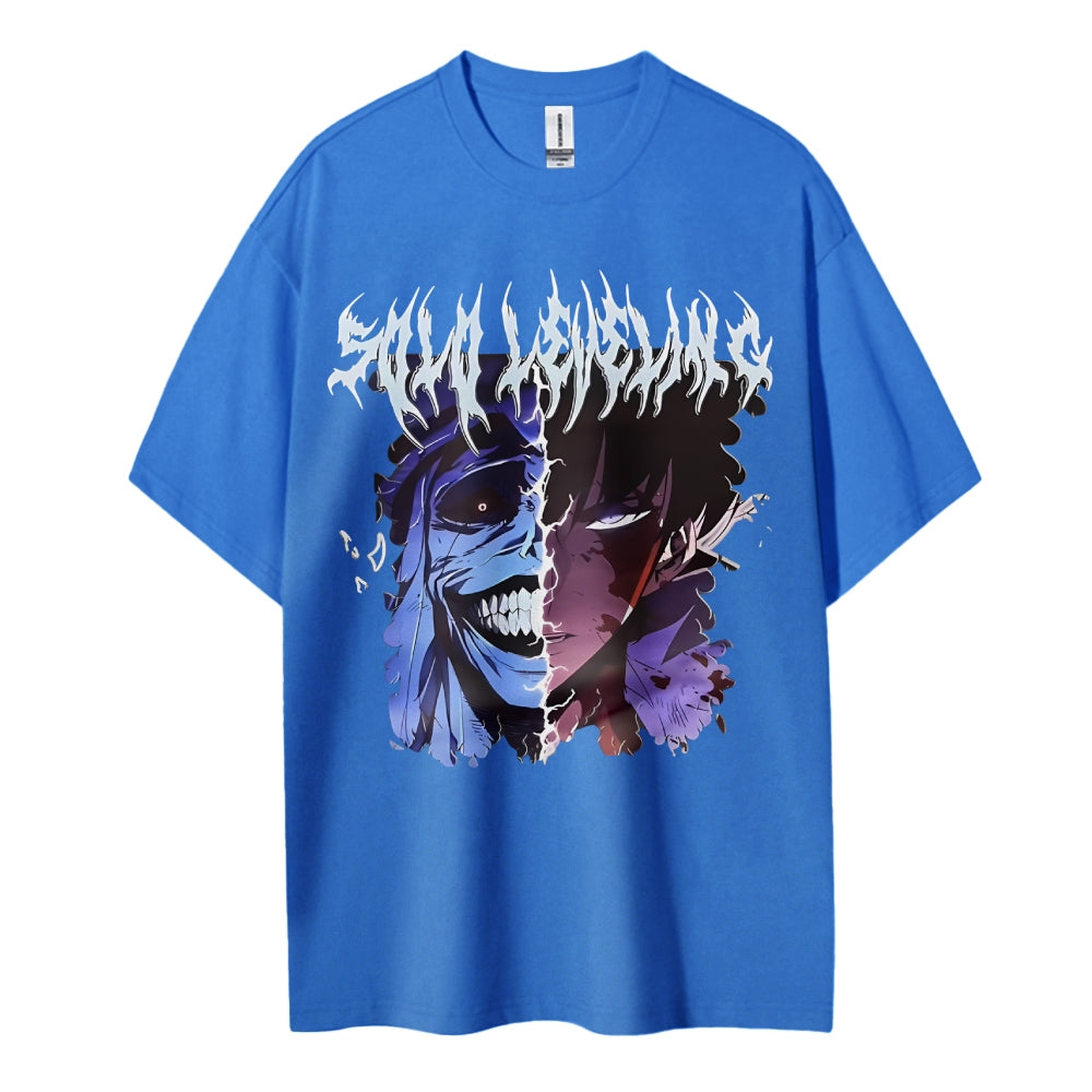 Sololeveling Cotton Unisex Crew Neck Anime T-Shirt