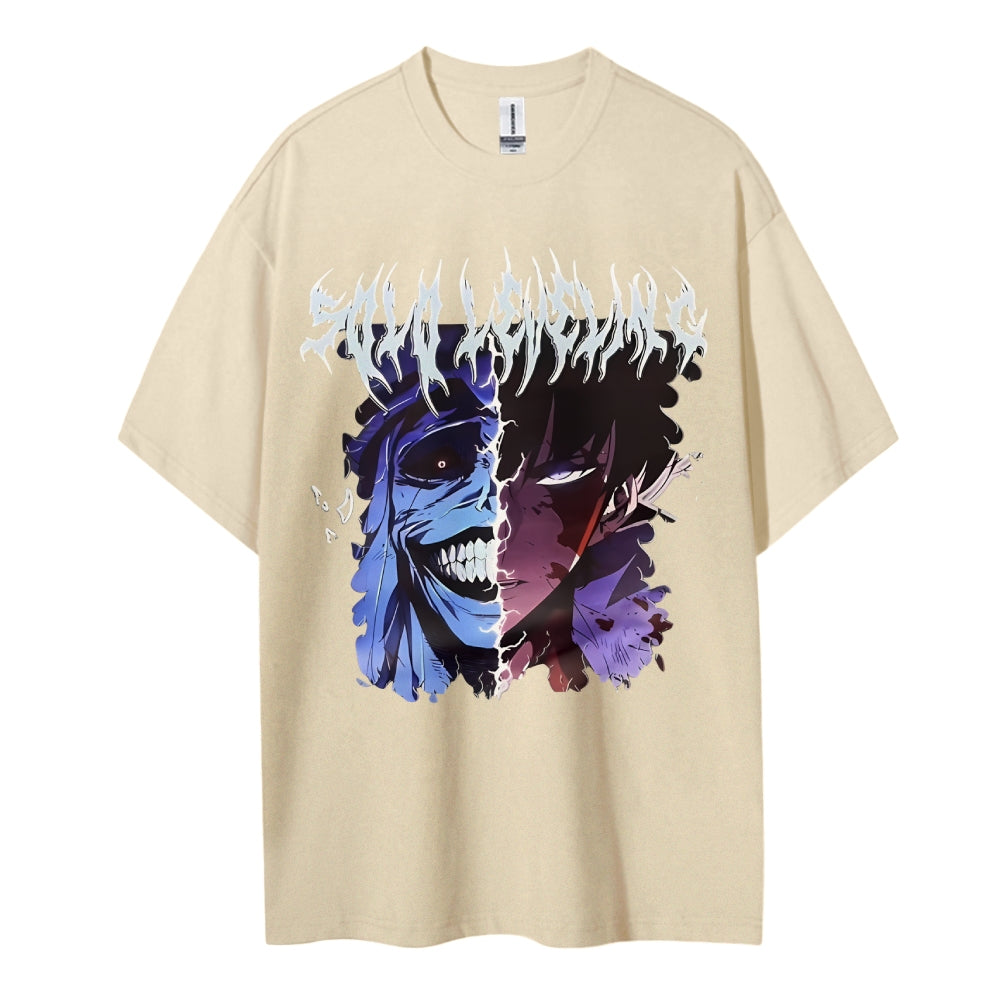 Sololeveling Cotton Unisex Crew Neck Anime T-Shirt