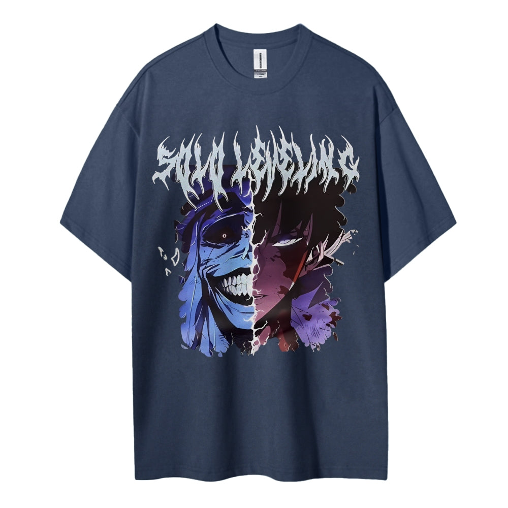 Sololeveling Cotton Unisex Crew Neck Anime T-Shirt