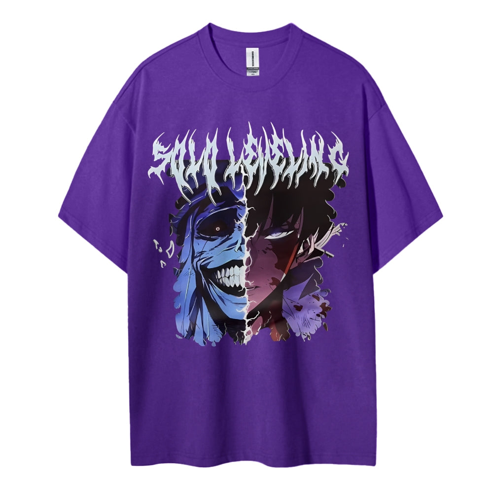 Sololeveling Cotton Unisex Crew Neck Anime T-Shirt