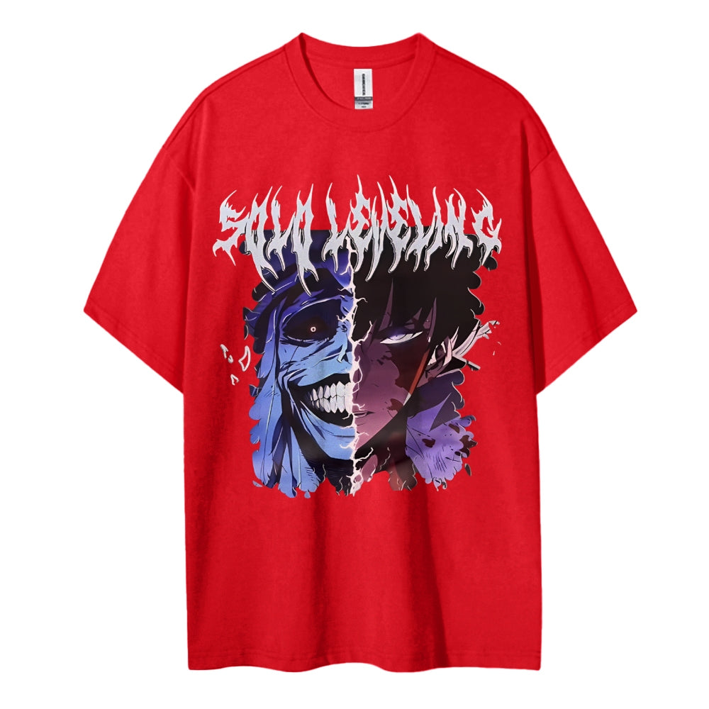 Sololeveling Cotton Unisex Crew Neck Anime T-Shirt