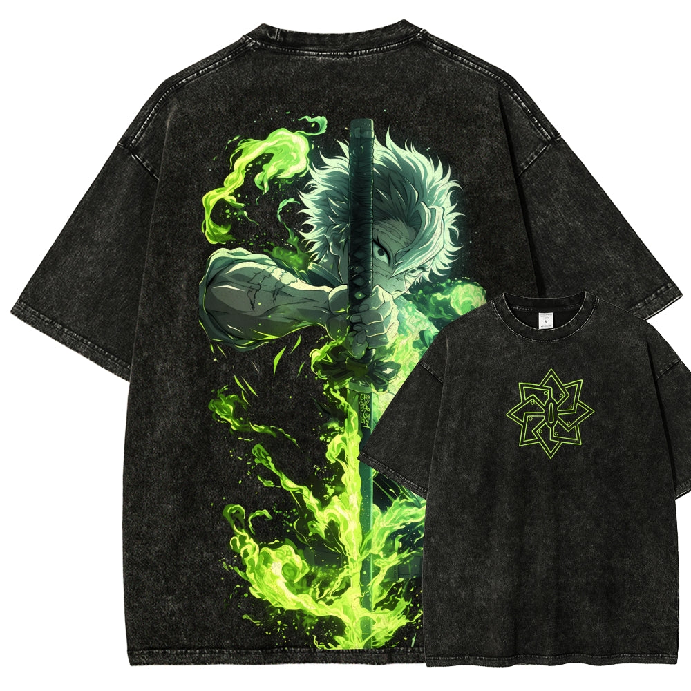 Unisex Fit Washed T-Shirt Demon Slayer