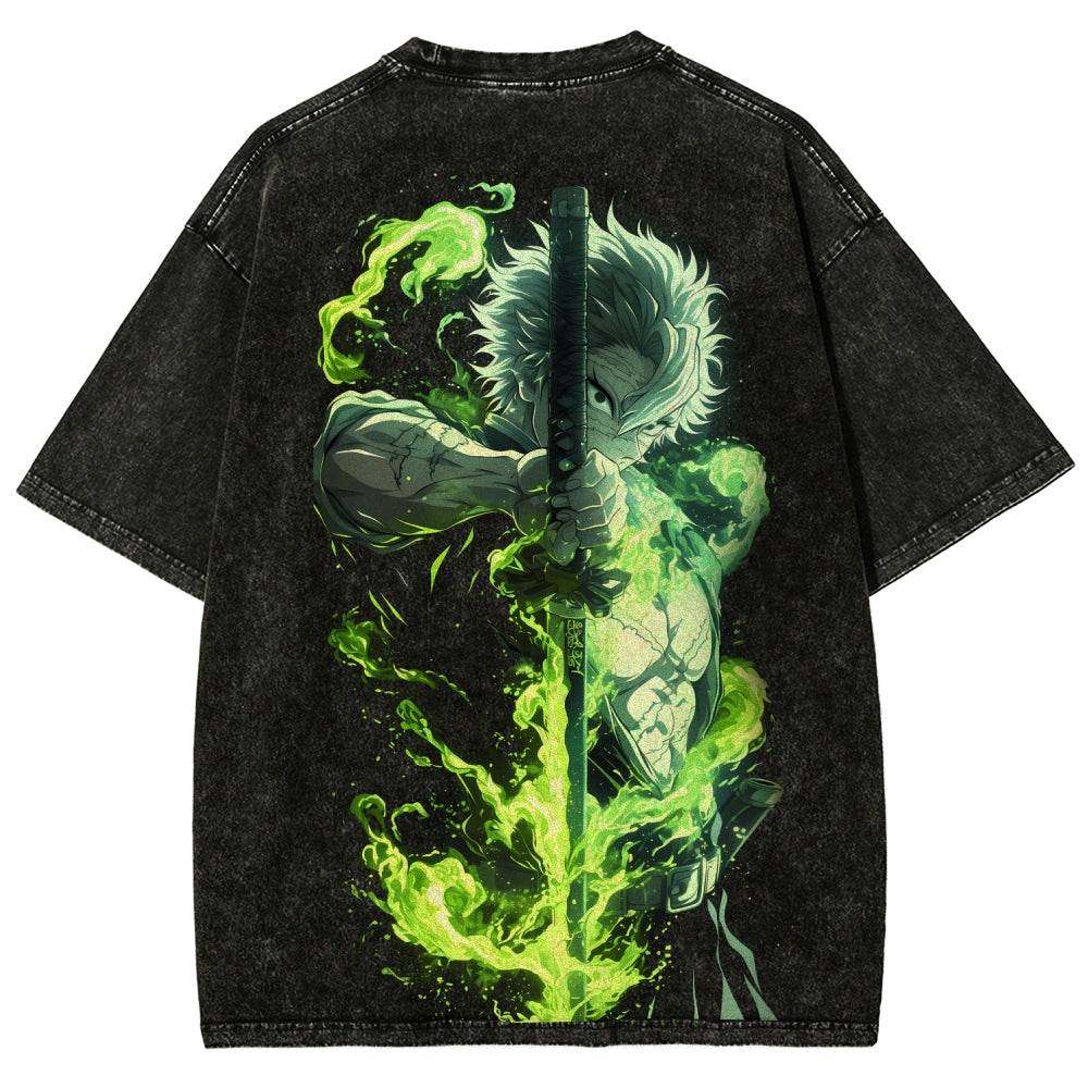 Unisex Fit Washed T-Shirt Demon Slayer