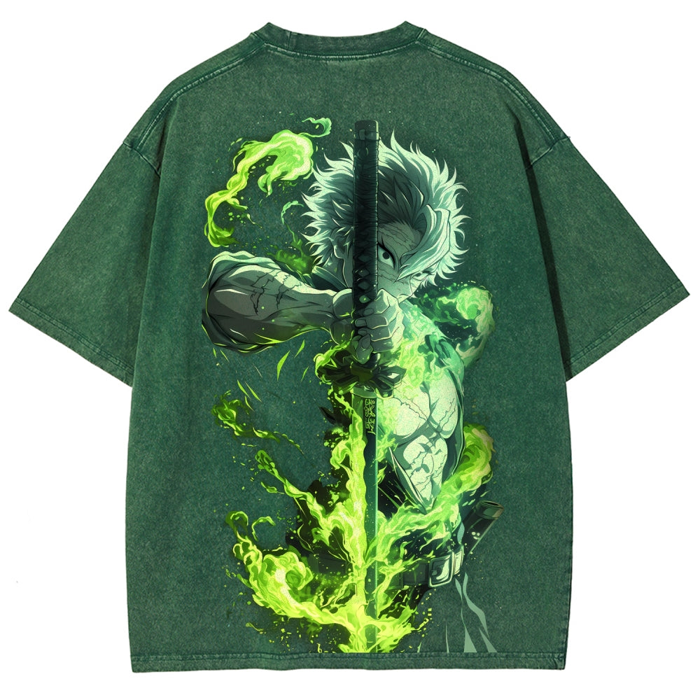 Unisex Fit Washed T-Shirt Demon Slayer