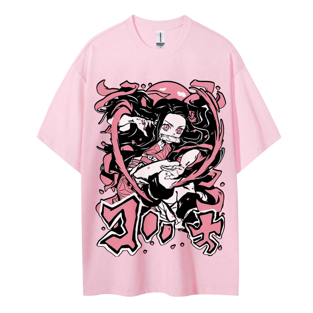 Demon Slayer: Kimetsu no Yaiba - Cotton Unisex Crew Neck Anime T-Shirt