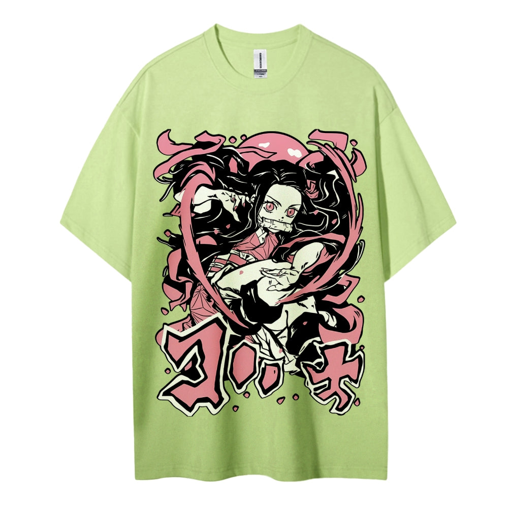 Demon Slayer: Kimetsu no Yaiba - Cotton Unisex Crew Neck Anime T-Shirt