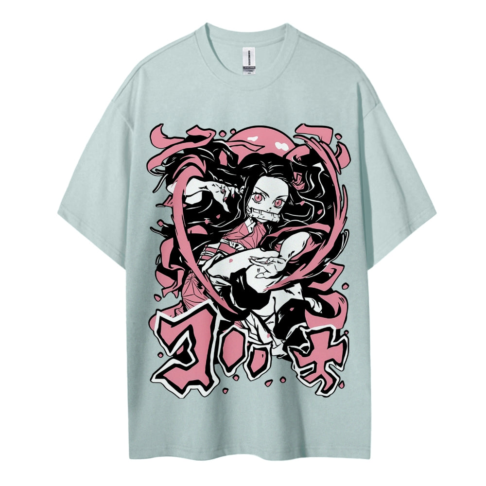 Demon Slayer: Kimetsu no Yaiba - Cotton Unisex Crew Neck Anime T-Shirt