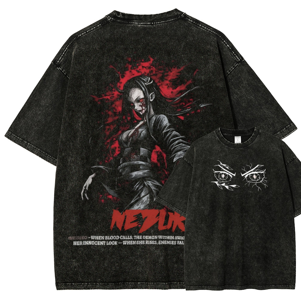 Unisex Fit Washed T-Shirt Demon Slayer
