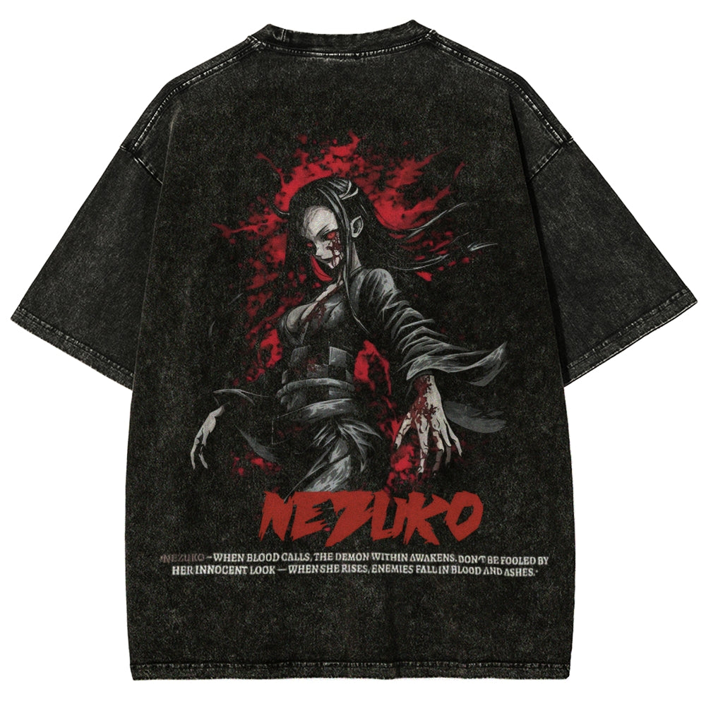Unisex Fit Washed T-Shirt Demon Slayer