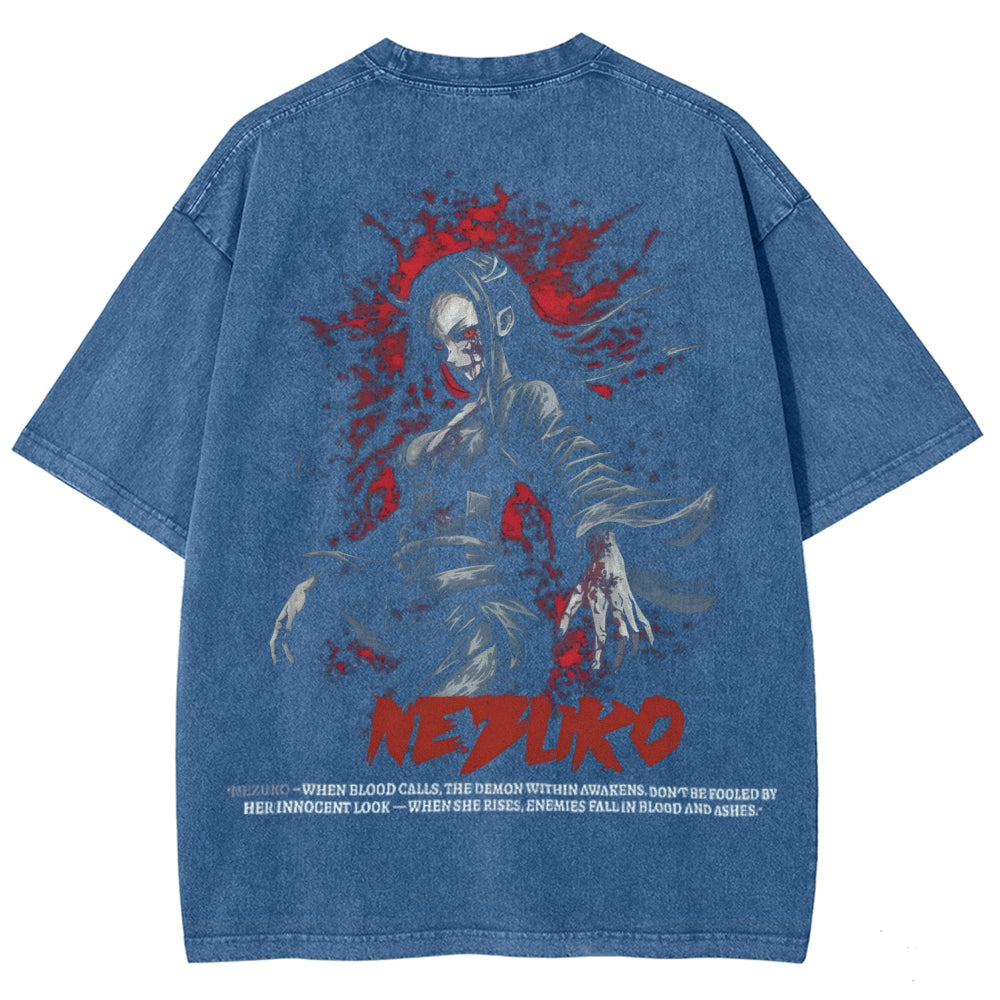 Unisex Fit Washed T-Shirt Demon Slayer