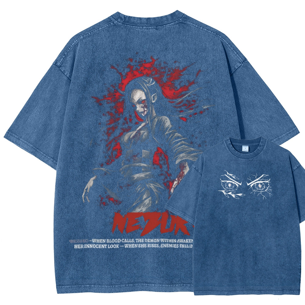 Unisex Fit Washed T-Shirt Demon Slayer