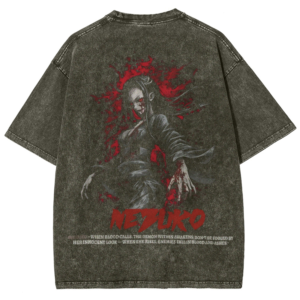 Unisex Fit Washed T-Shirt Demon Slayer