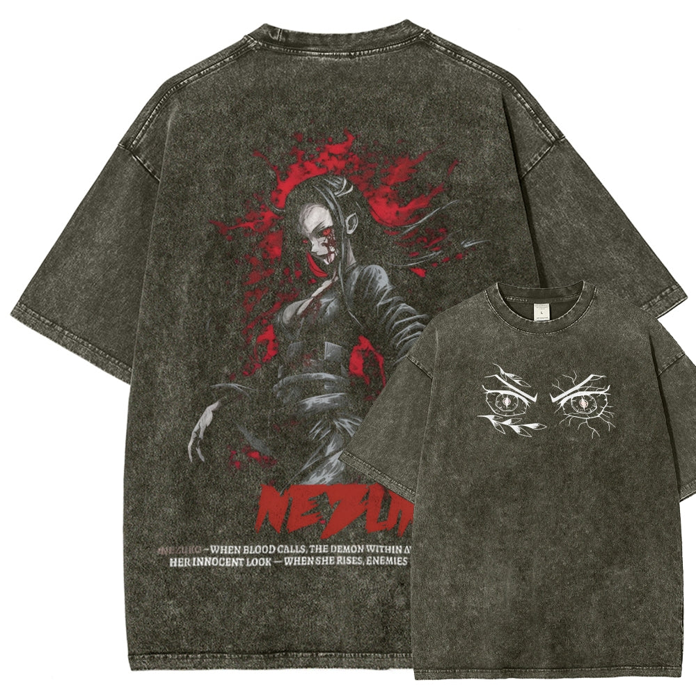 Unisex Fit Washed T-Shirt Demon Slayer